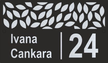 Broj za kuću - crna / srebrno ogledalo