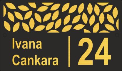 Broj za kuću - crna / zlatno ogledalo